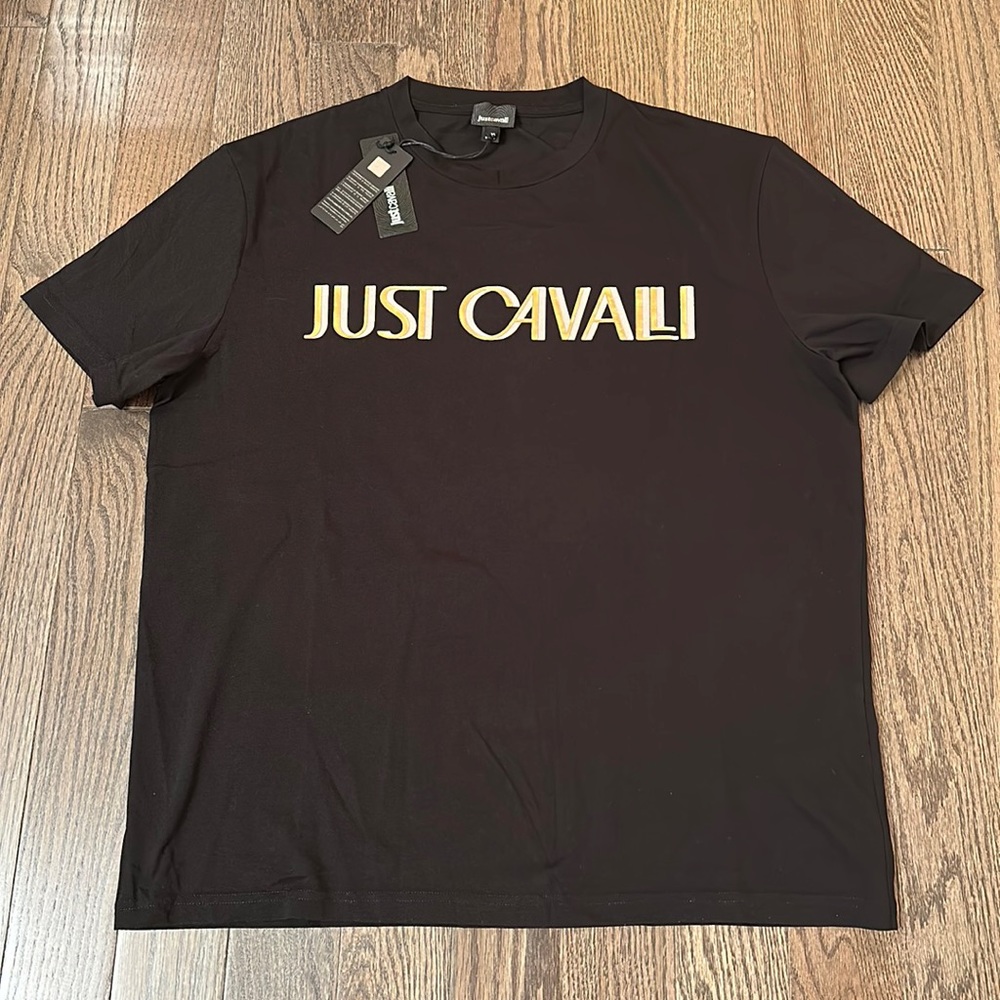 BNWT MENS JUST CAVALLI LOGO T-SHIRT, SIZE M